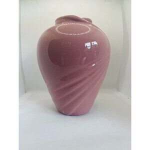 1980's Vintage 7.5” X 6”  Royal Haeger Mauve Pink Art Deco Oval Vase USA